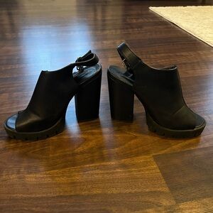 Sling Black Block Heel